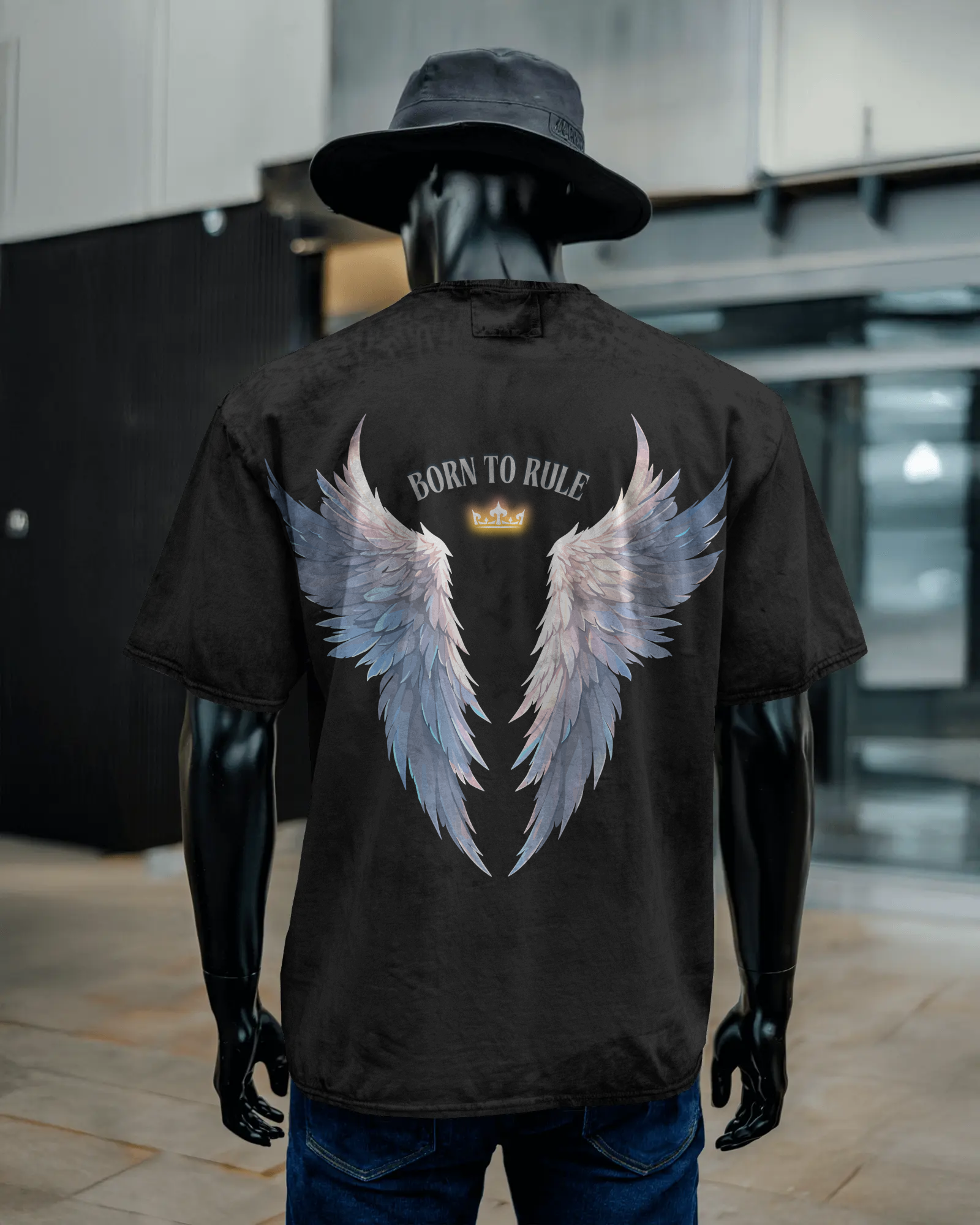 100% premium acid wash oversize tee