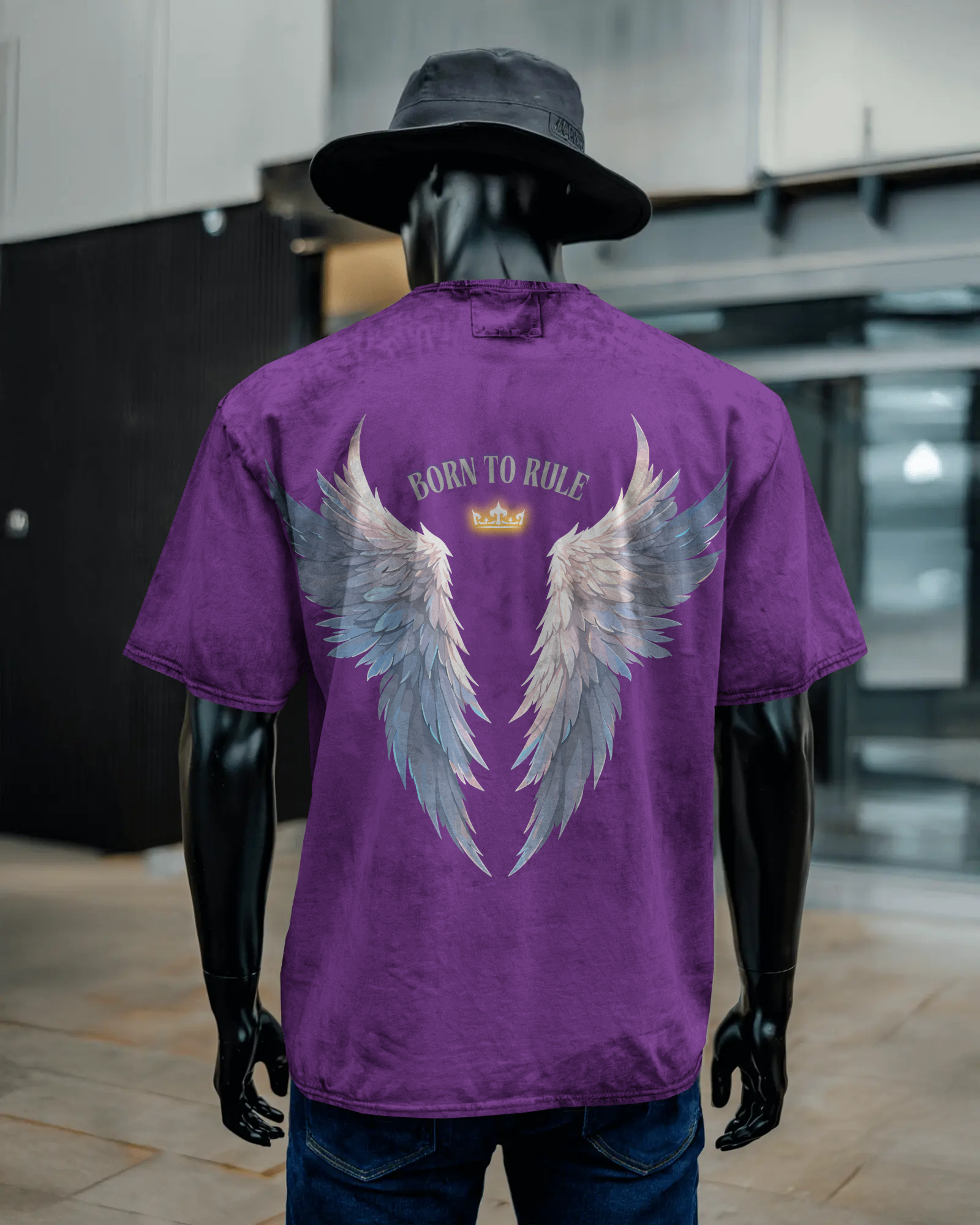 100% premium acid wash oversize tee