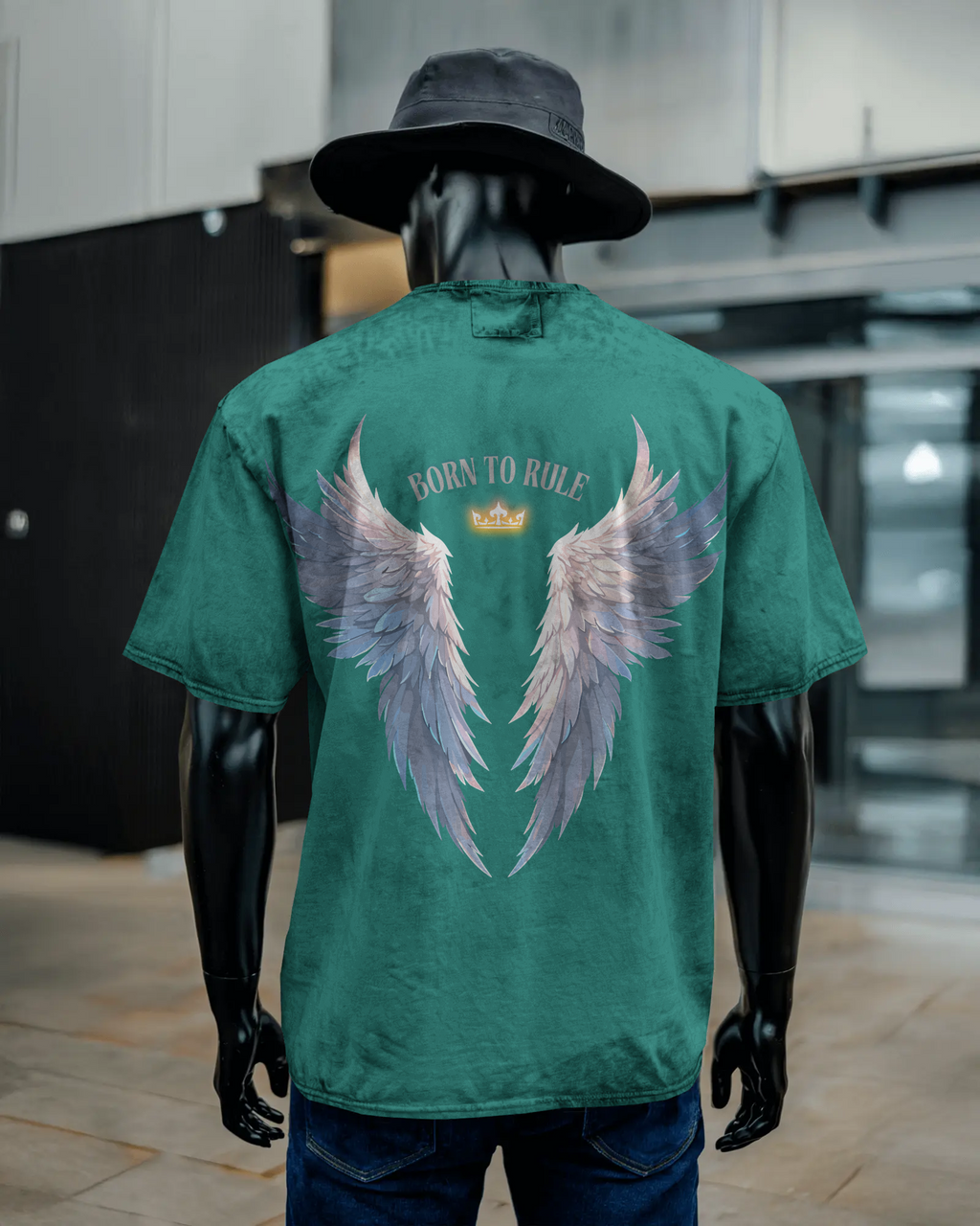 100% premium acid wash oversize tee