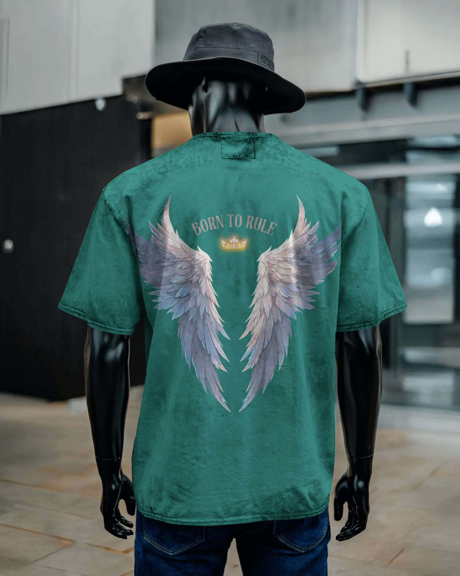 100% premium acid wash oversize tee