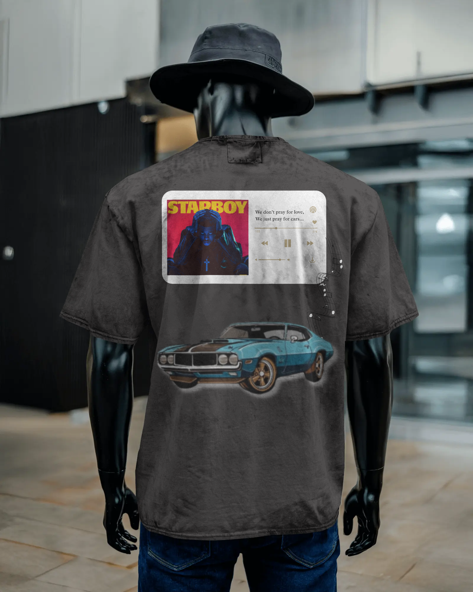 Unisex Acid Washed Oversized Tee