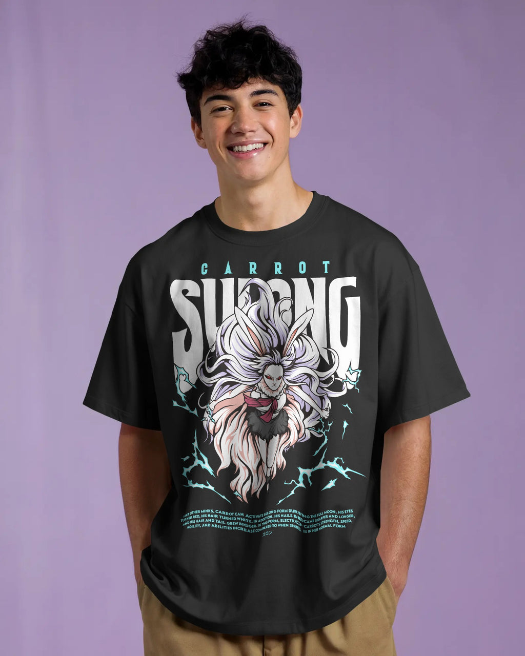 100% premium anime oversize tee