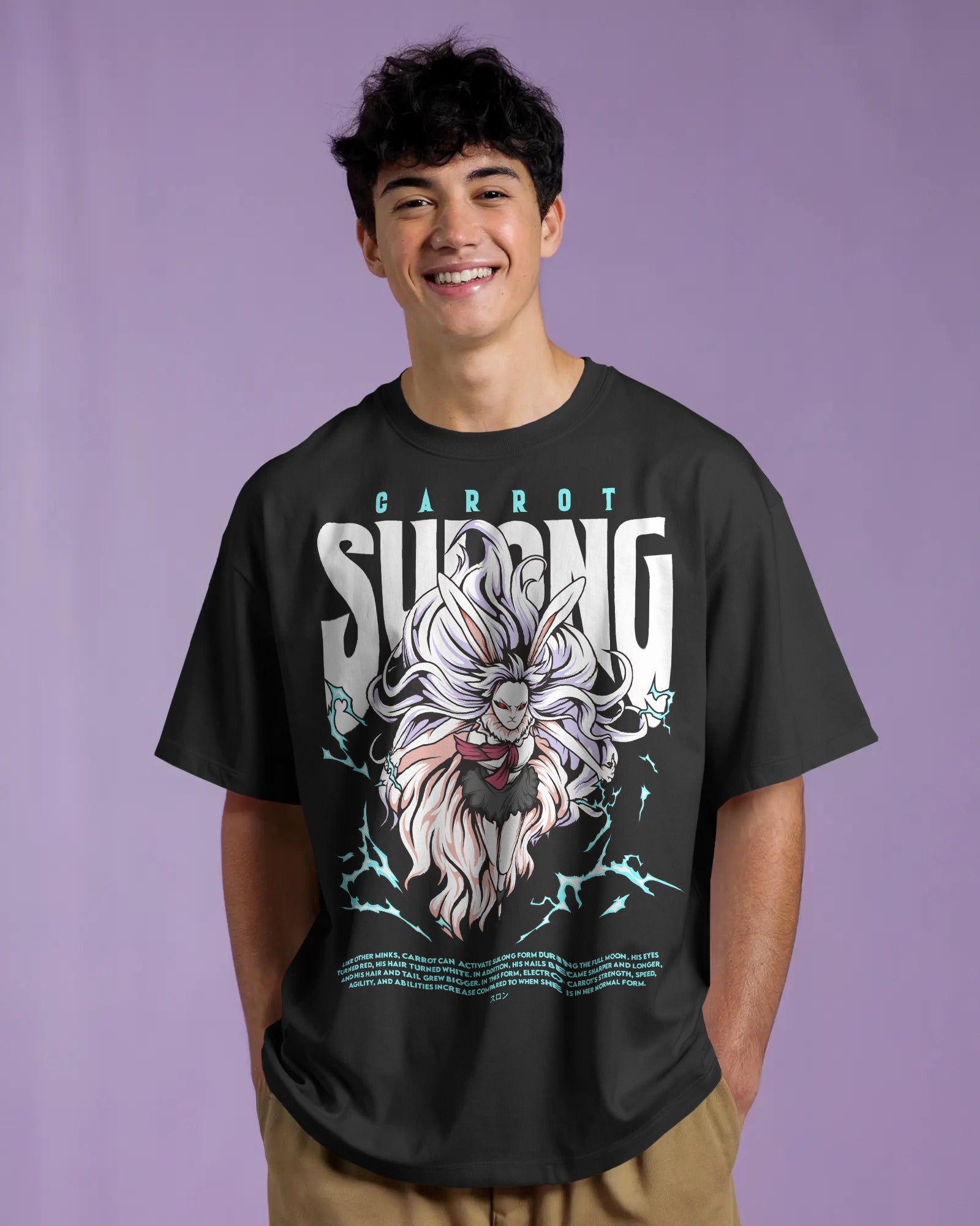 100% premium anime oversize tee