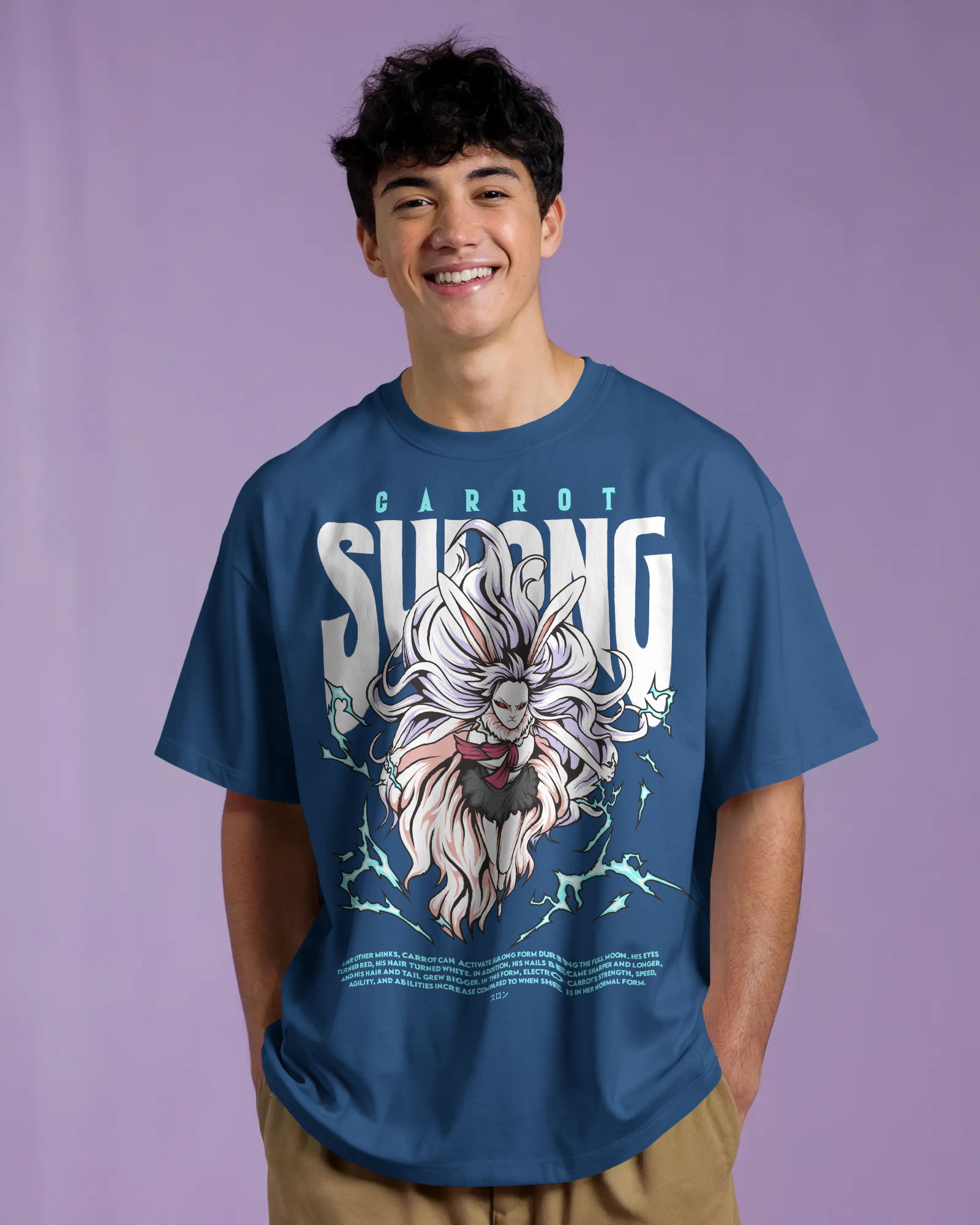 100% premium anime oversize tee
