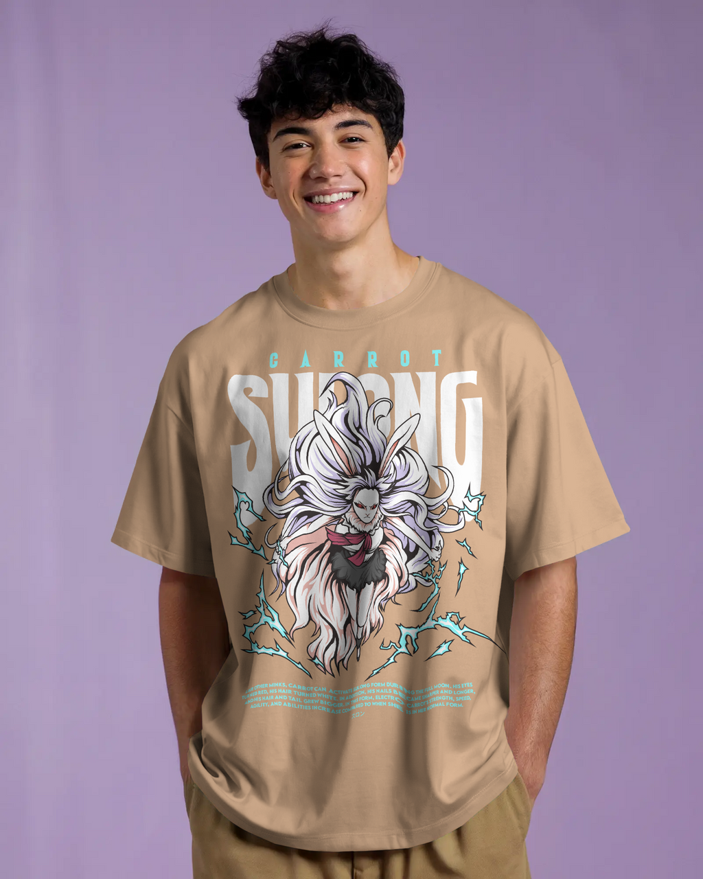100% premium anime oversize tee
