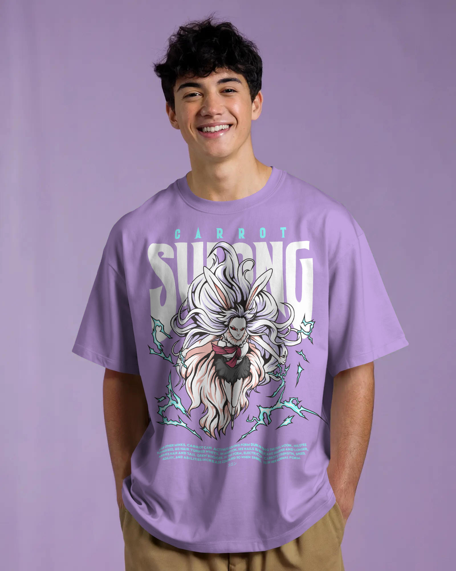 100% premium anime oversize tee