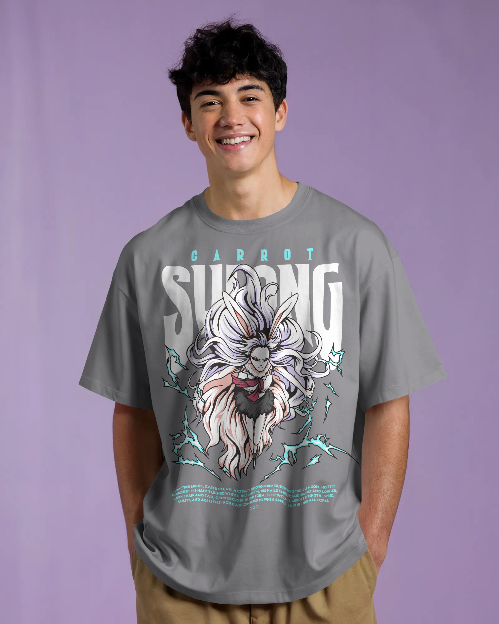 100% premium anime oversize tee