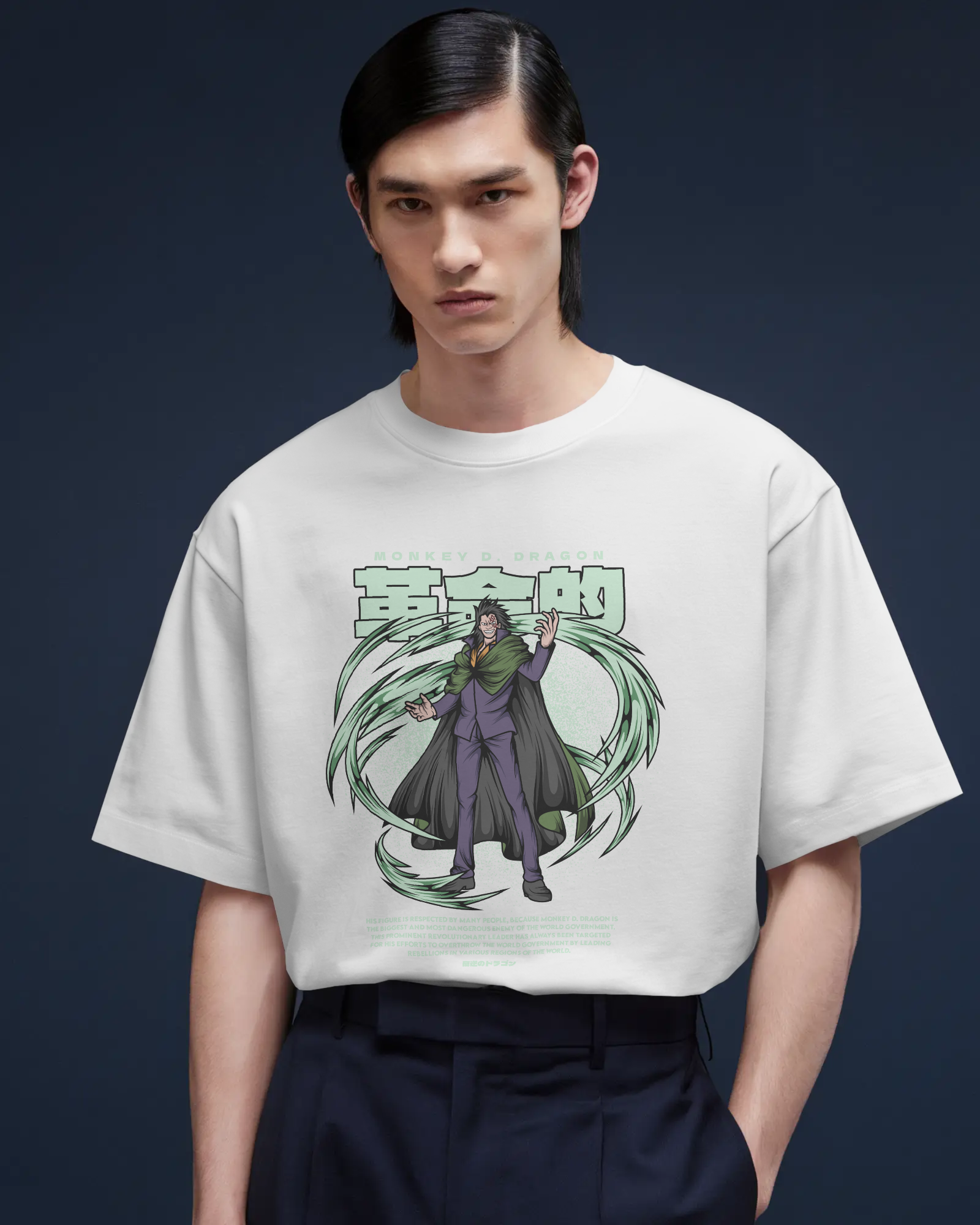 100% premium cotton anime oversize tee