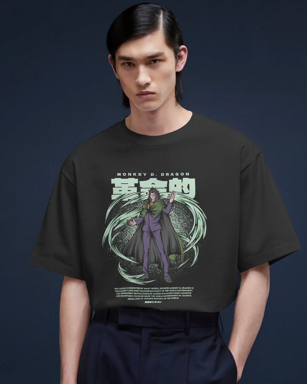 100% premium cotton anime oversize tee