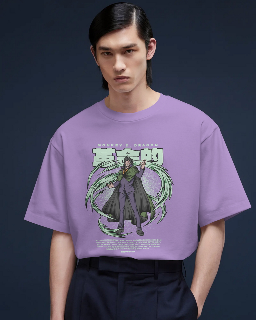 100% premium cotton anime oversize tee