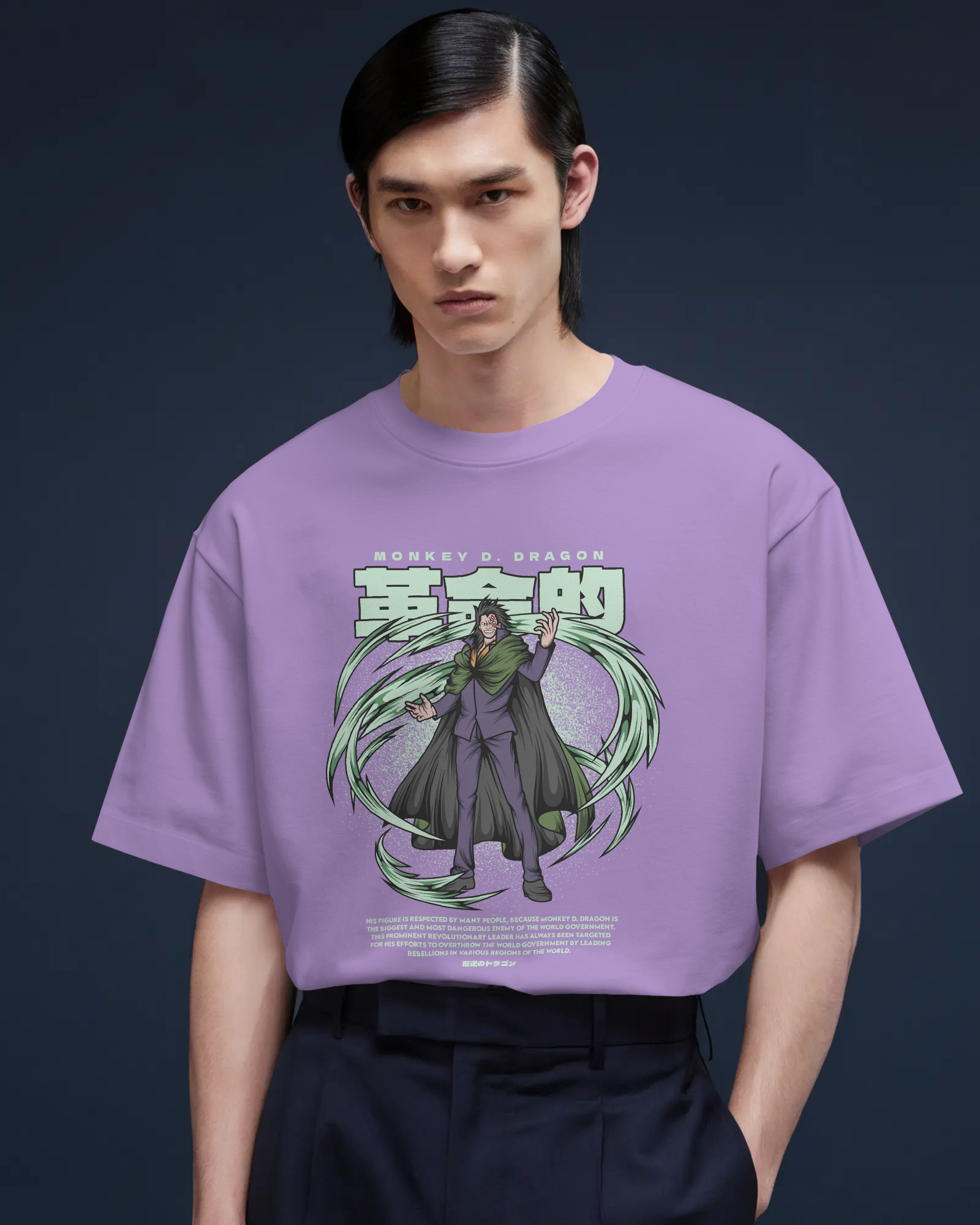 100% premium cotton anime oversize tee