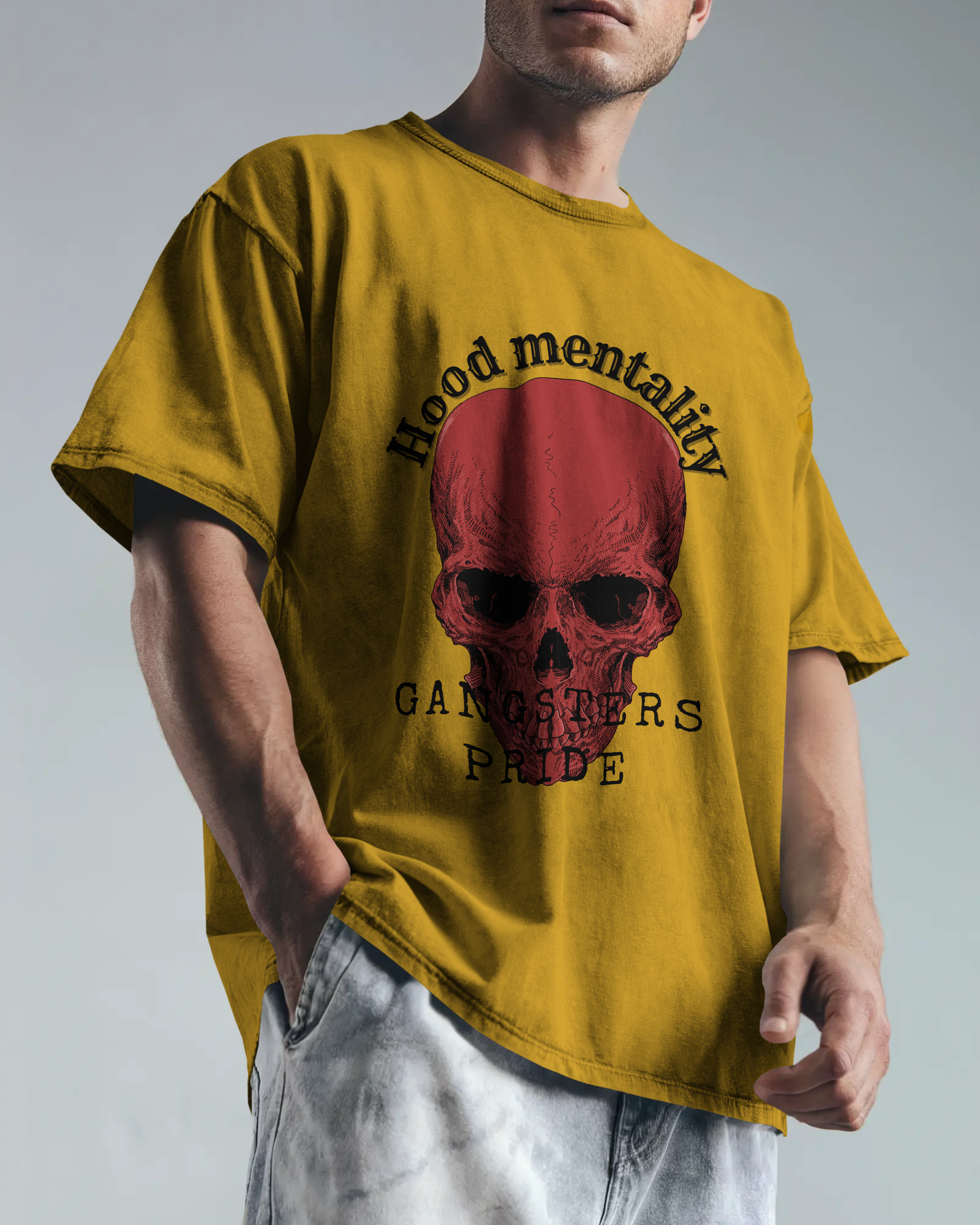 100% premium cotton skull oversize tee